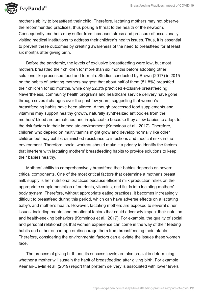 Breastfeeding Practices: Impact of COVID-19. Page 2