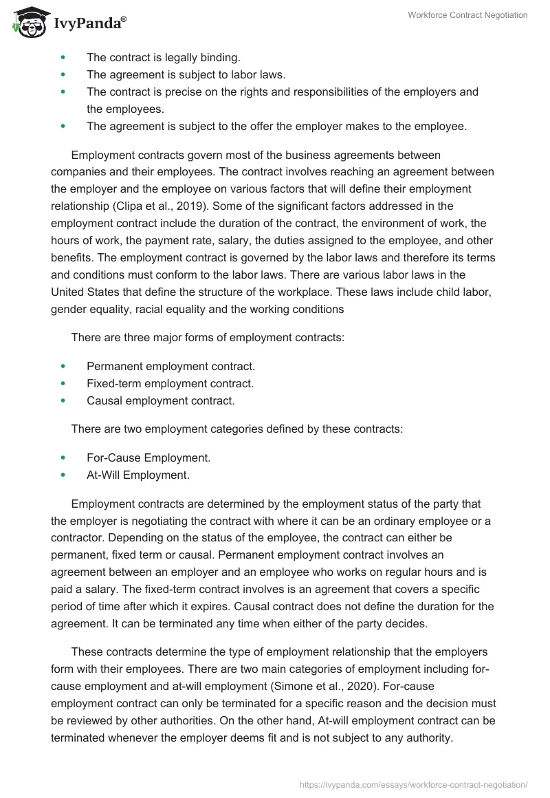 Workforce Contract Negotiation. Page 2