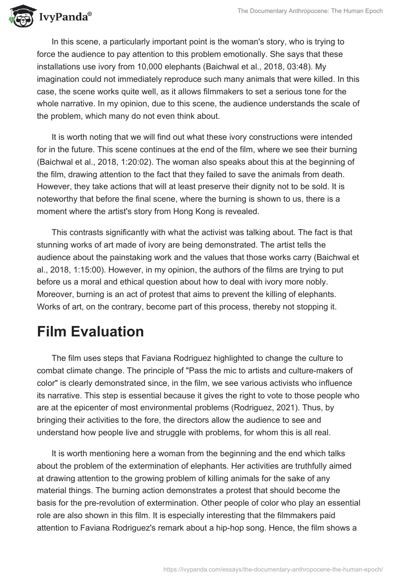The Documentary "Anthropocene: The Human Epoch". Page 2