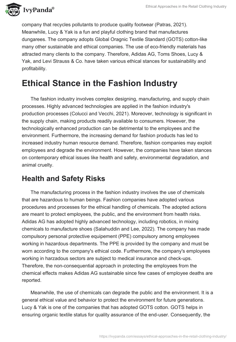 Ethical Approaches in the Retail Clothing Industry. Page 4