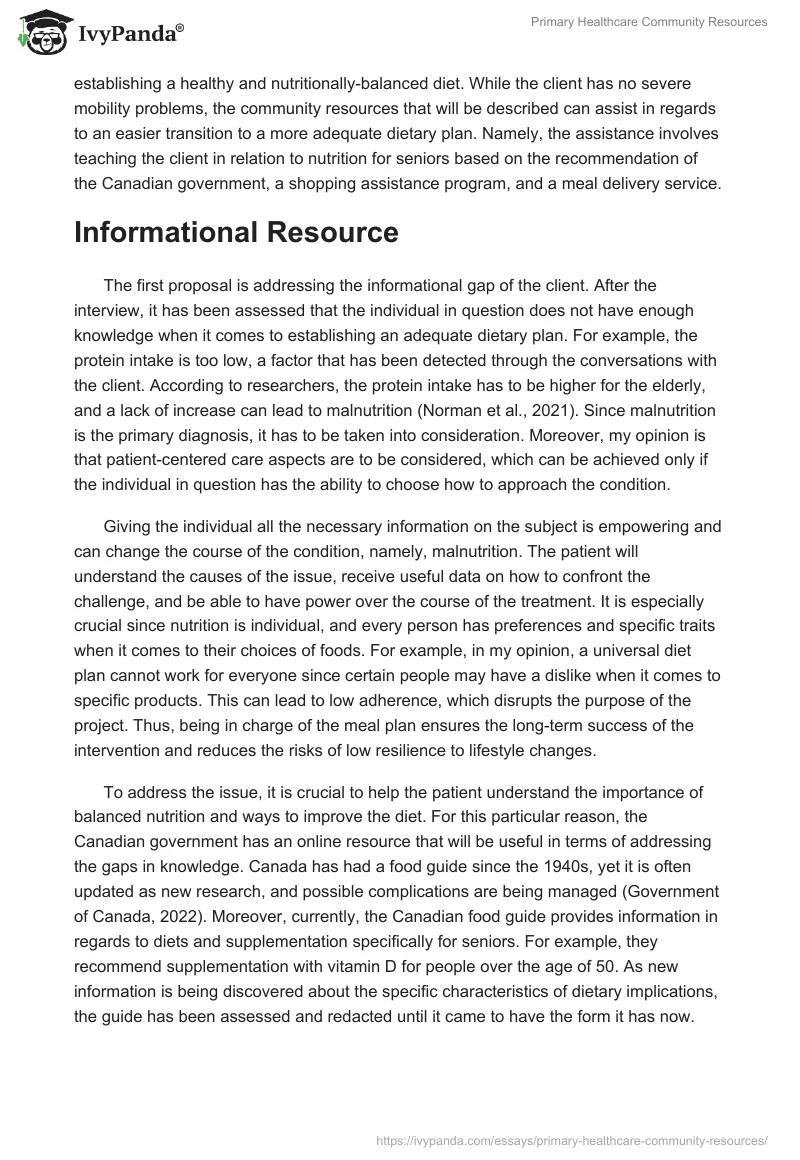 Primary Healthcare Community Resources. Page 2