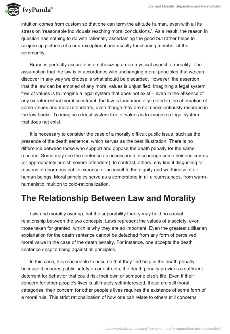 Law and Morality Separation and Relationship. Page 2