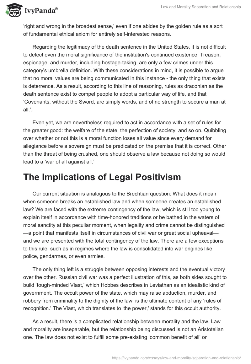 Law and Morality Separation and Relationship. Page 3