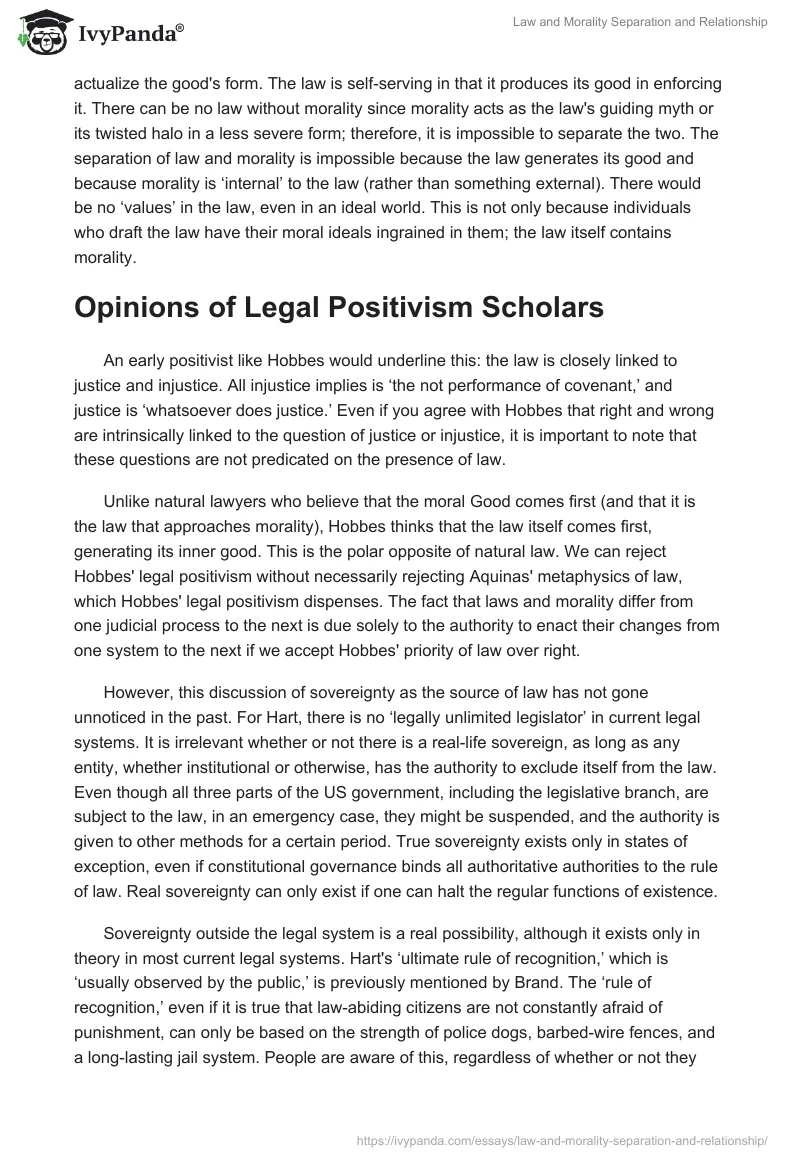 Law and Morality Separation and Relationship. Page 4