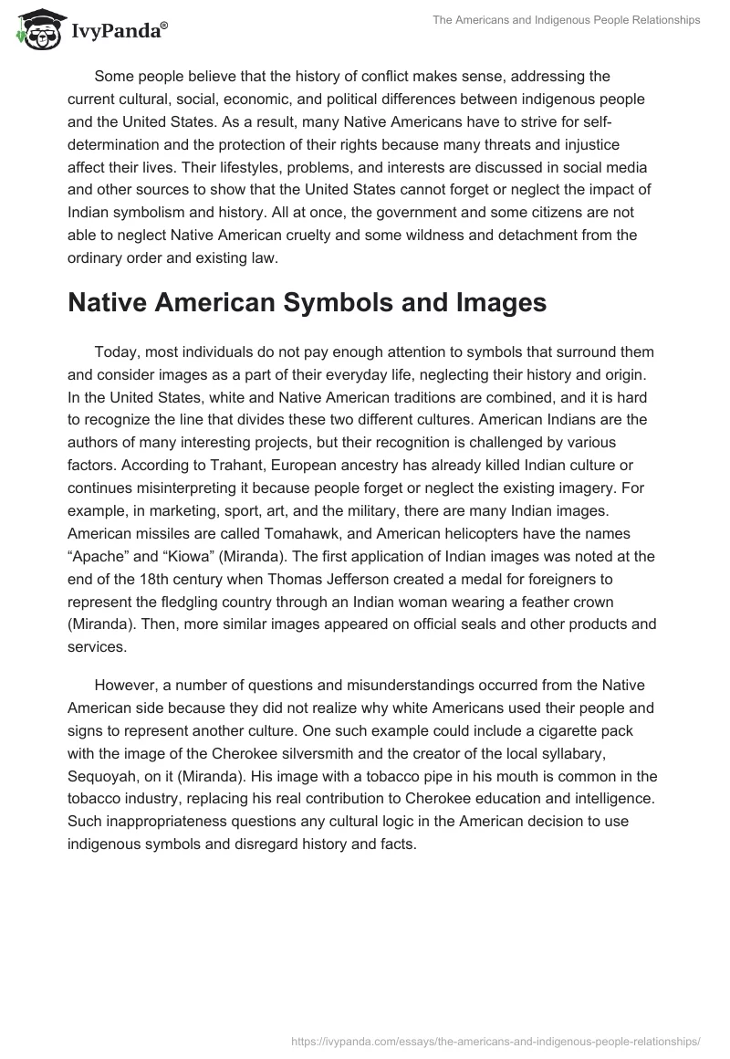 The Americans and Indigenous People Relationships. Page 3