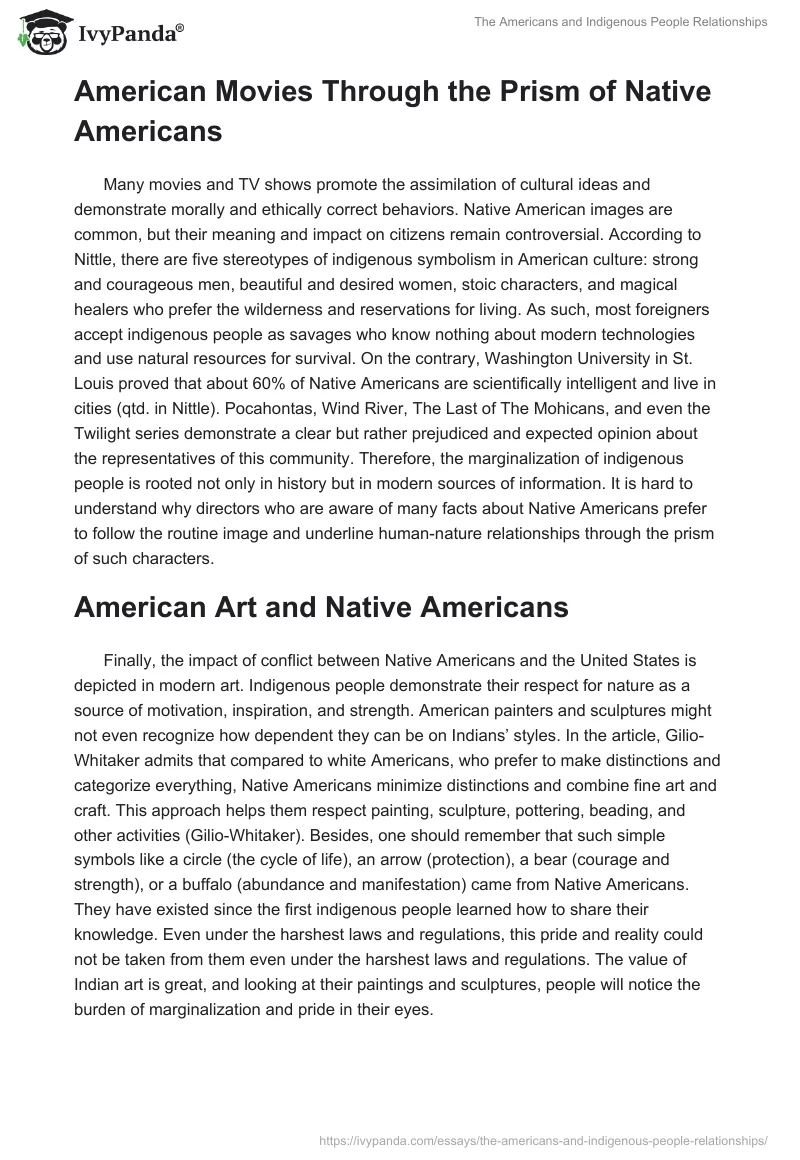 The Americans and Indigenous People Relationships. Page 5