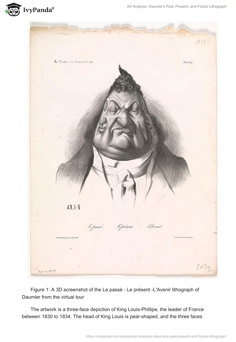 Art Analysis: Daumier's Past, Present, and Future Lithograph. Page 2