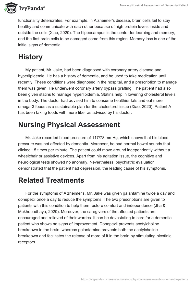 Nursing Physical Assessment of Dementia Patient. Page 2