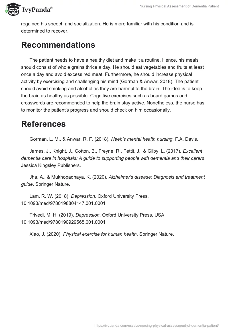 Nursing Physical Assessment of Dementia Patient. Page 4