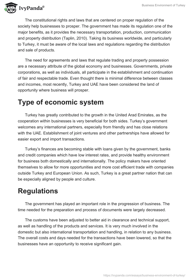 Business Environment of Turkey. Page 3