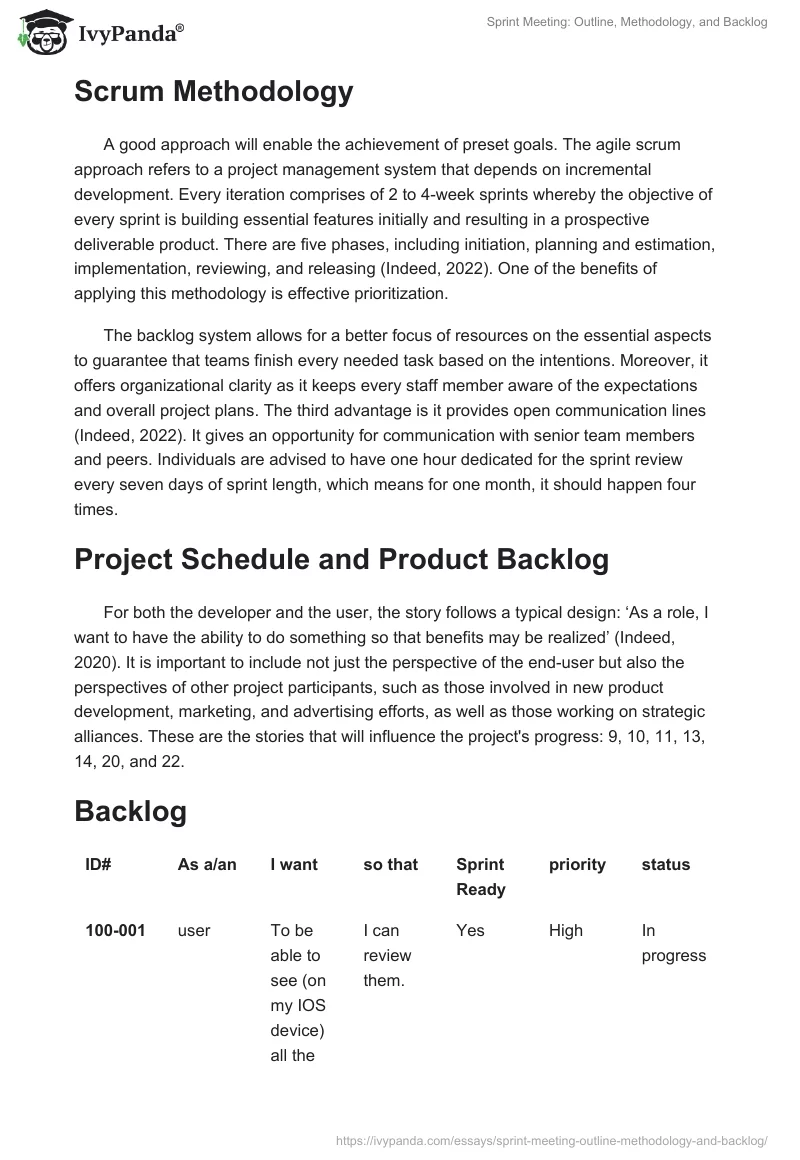 Sprint Meeting: Outline, Methodology, and Backlog. Page 3