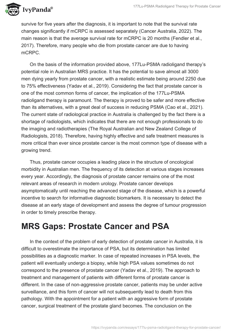 prostate cancer research paper outline