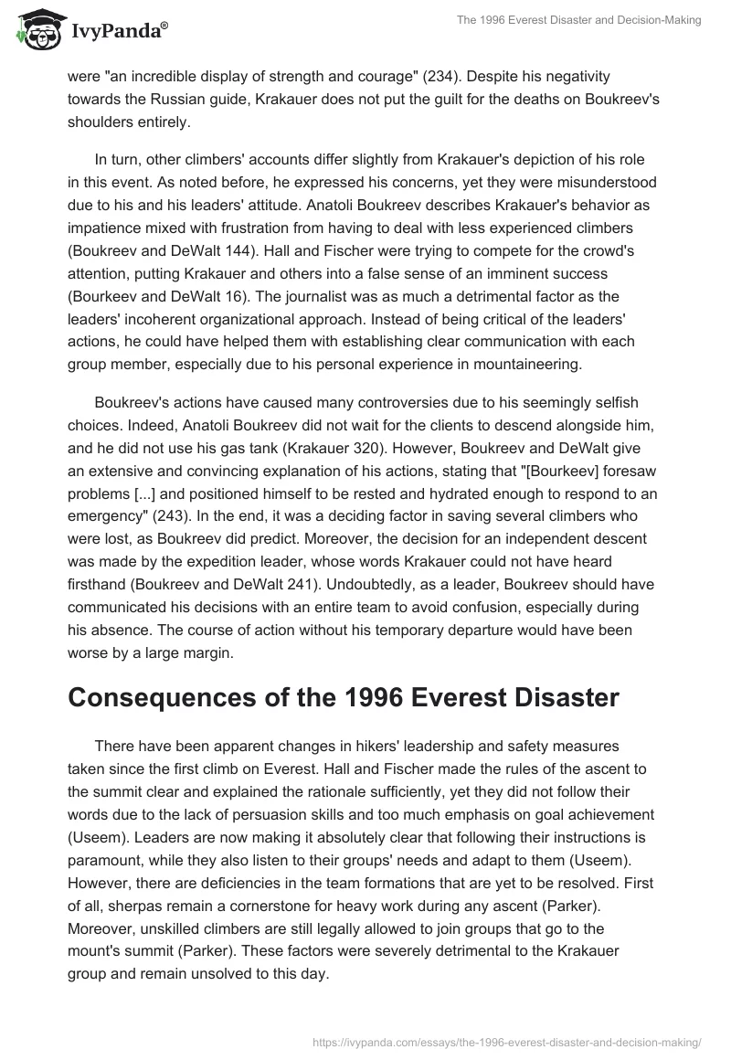 The 1996 Everest Disaster and Decision-Making. Page 3
