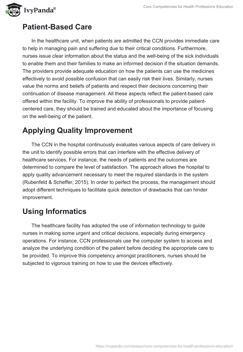 Core Competencies for Health Professions Education. Page 3