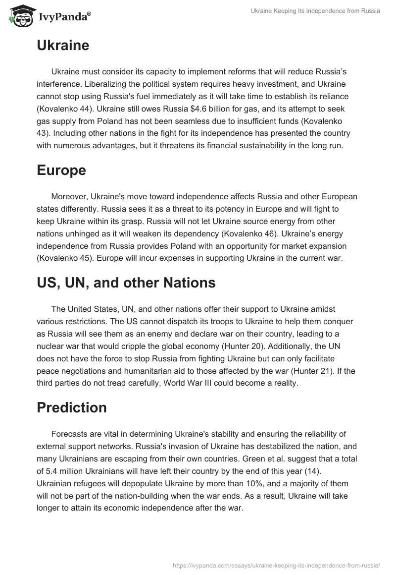 Ukraine Keeping Its Independence from Russia. Page 5