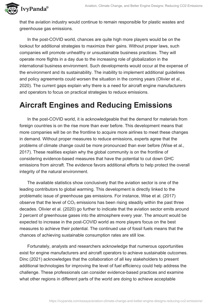 Aviation, Climate Change, and Better Engine Designs: Reducing CO2 Emissions. Page 3