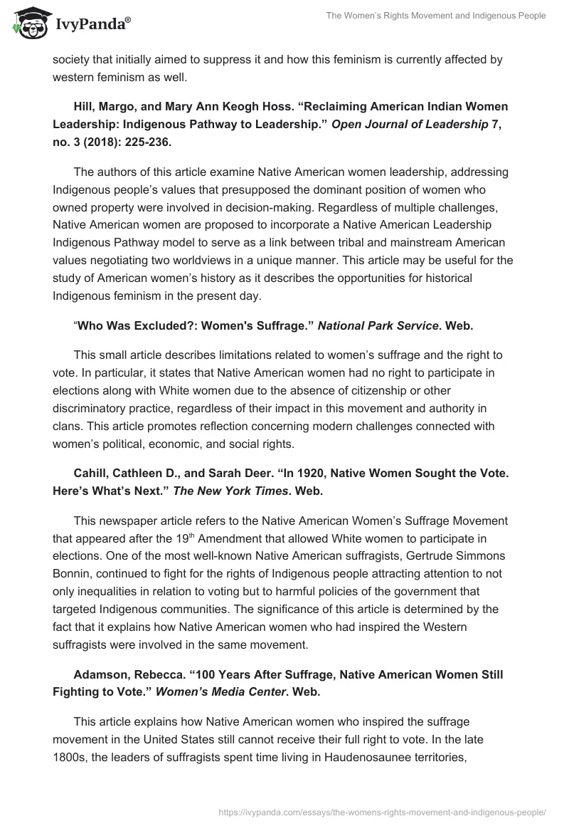 The Women’s Rights Movement and Indigenous People. Page 2