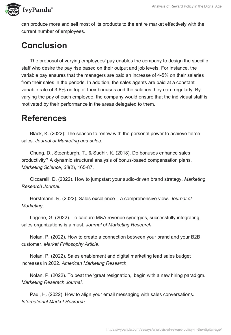 Analysis of Reward Policy in the Digital Age. Page 4
