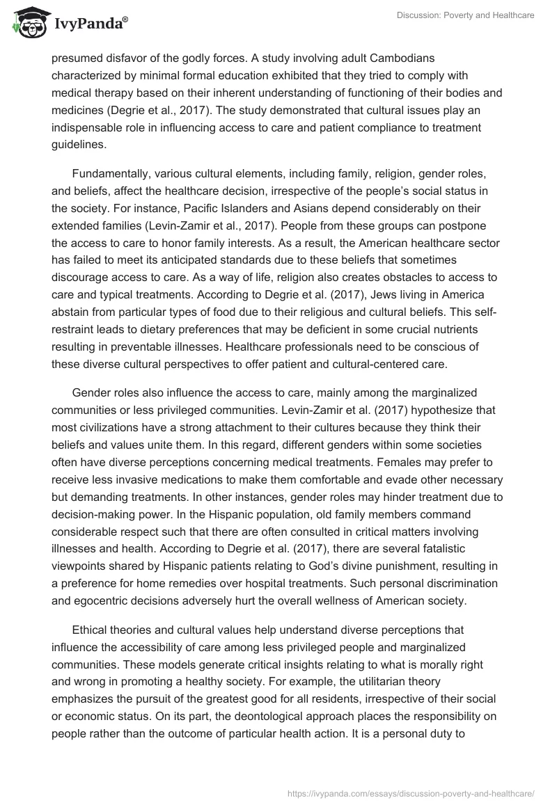 Discussion: Poverty and Healthcare. Page 3