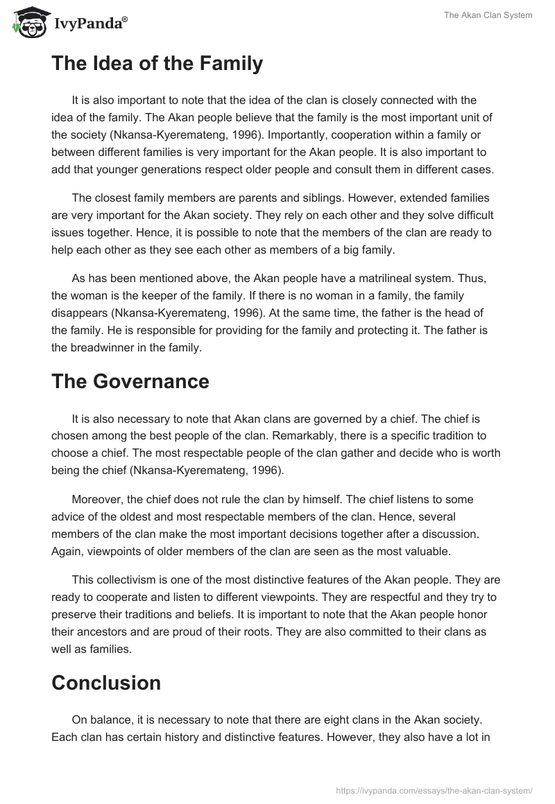 The Akan Clan System. Page 3