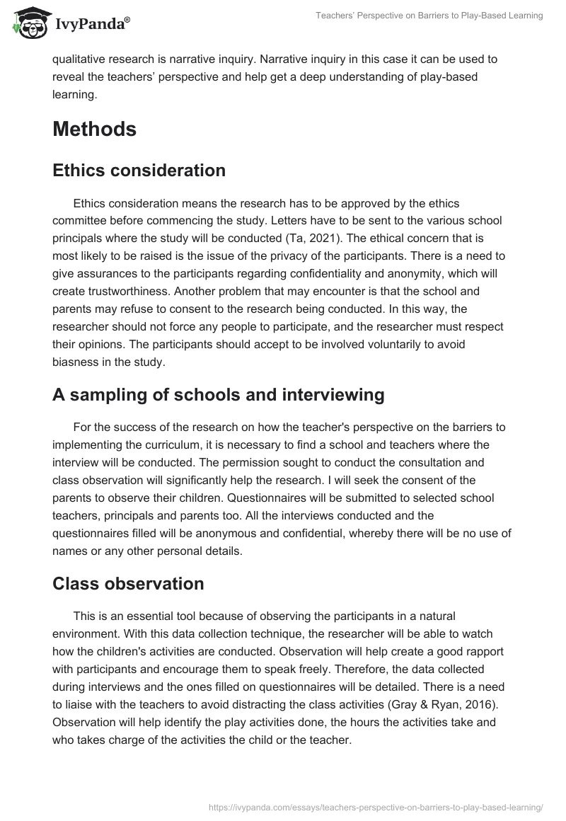 Teachers’ Perspective on Barriers to Play-Based Learning. Page 3