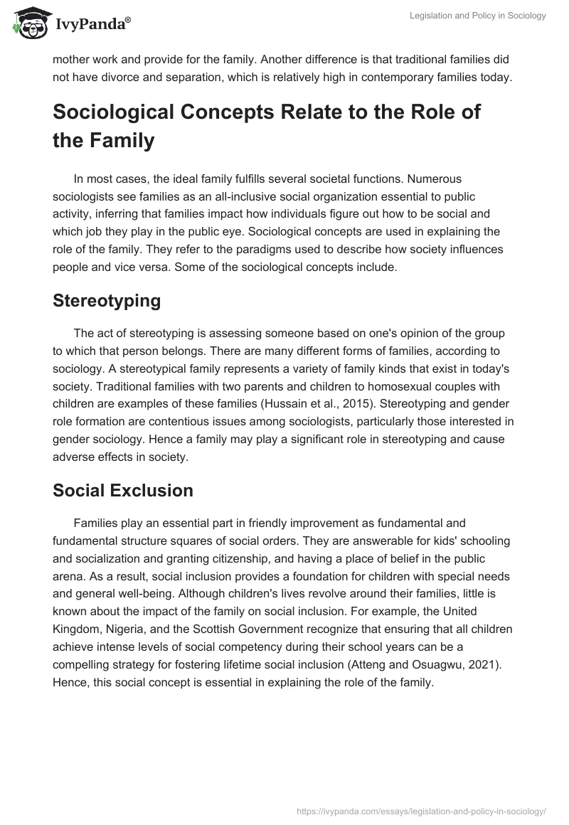 Legislation and Policy in Sociology. Page 5