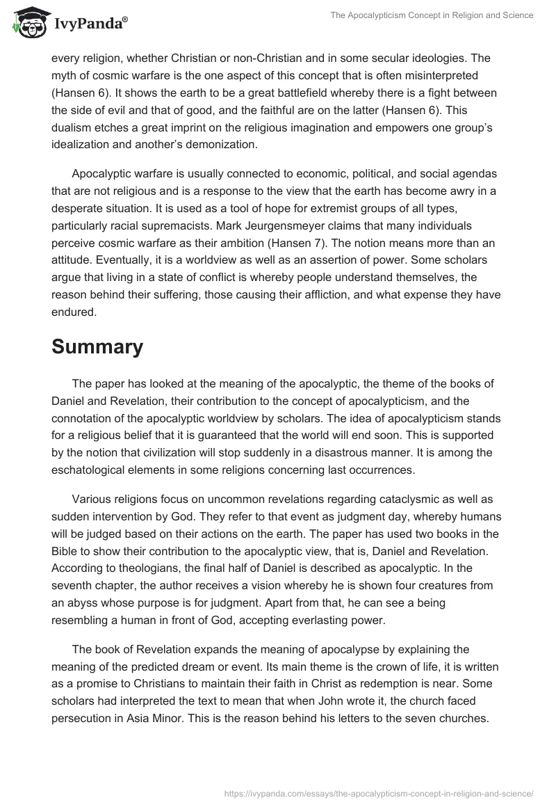 The Apocalypticism Concept in Religion and Science. Page 4