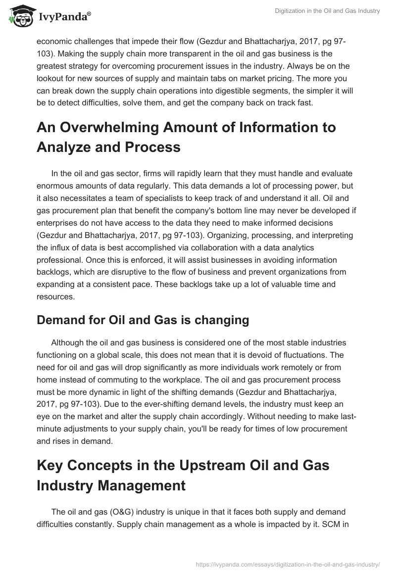 Digitization in the Oil and Gas Industry. Page 4
