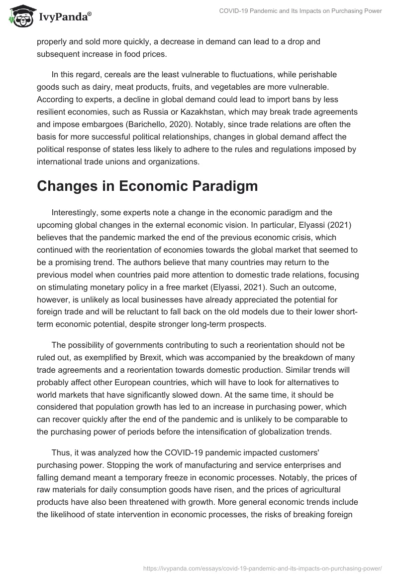 COVID-19 Pandemic and Its Impacts on Purchasing Power. Page 3