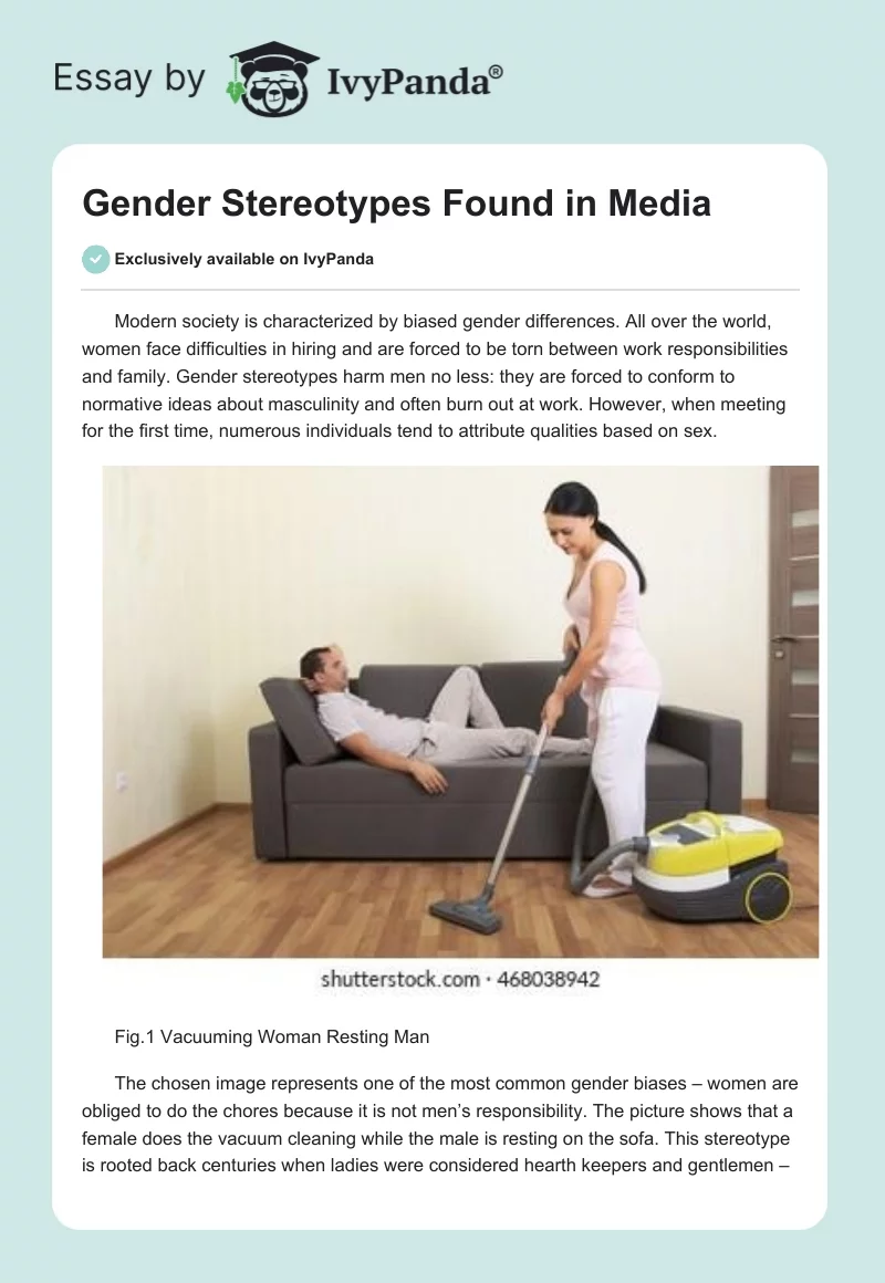 Gender Stereotypes Found in Media. Page 1