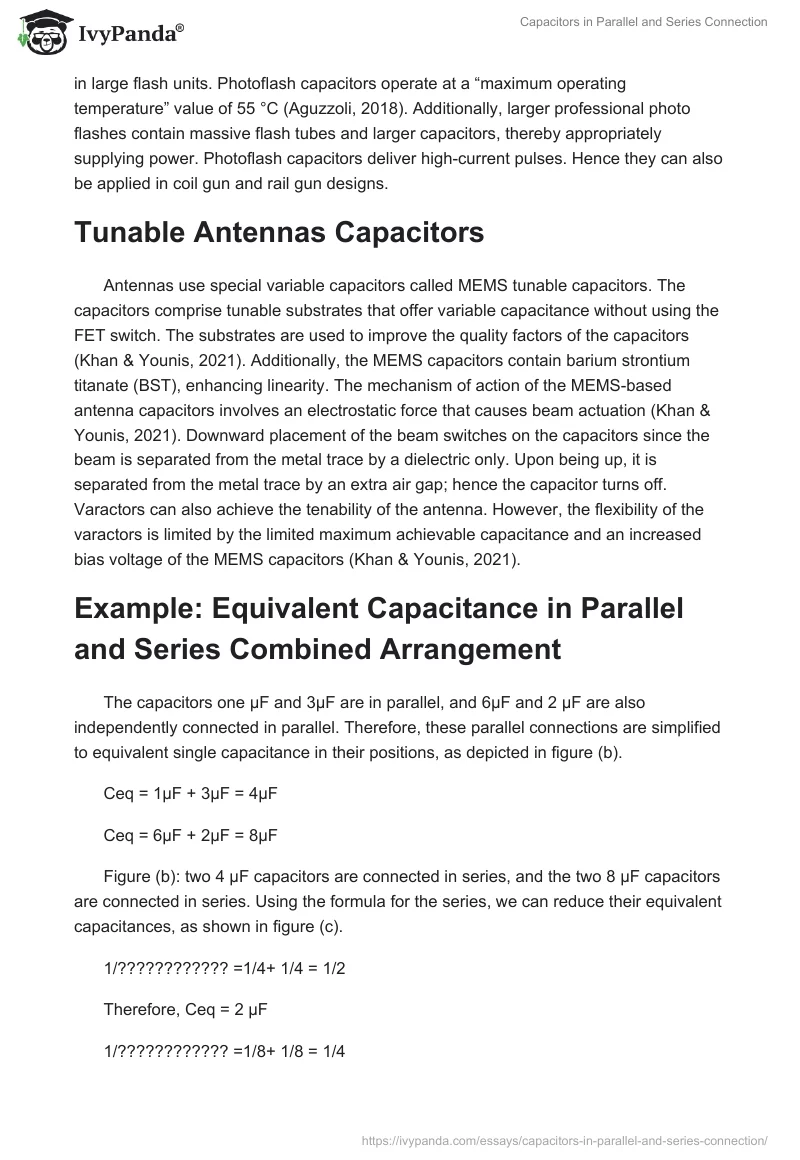 Capacitors in Parallel and Series Connection. Page 2