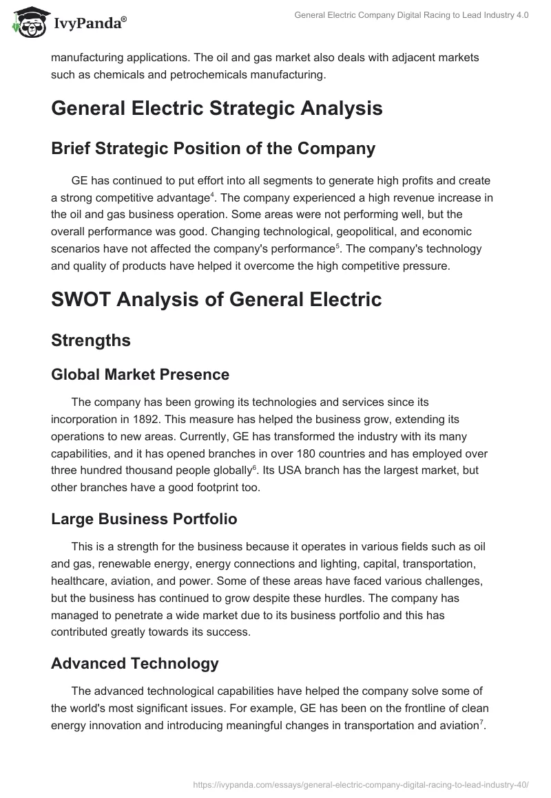 General Electric Company Digital Racing to Lead Industry 4.0. Page 2