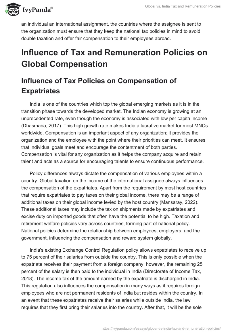 Global vs. India Tax and Remuneration Policies. Page 3