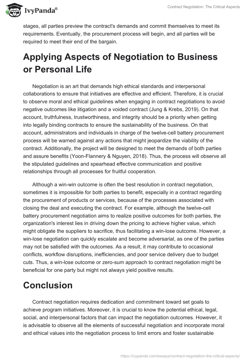 Contract Negotiation: The Critical Aspects. Page 3