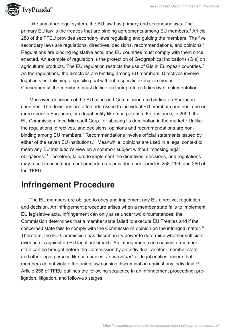 The European Union Infringement Procedure. Page 2