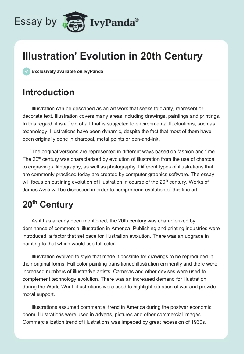 Illustration' Evolution in 20th Century. Page 1
