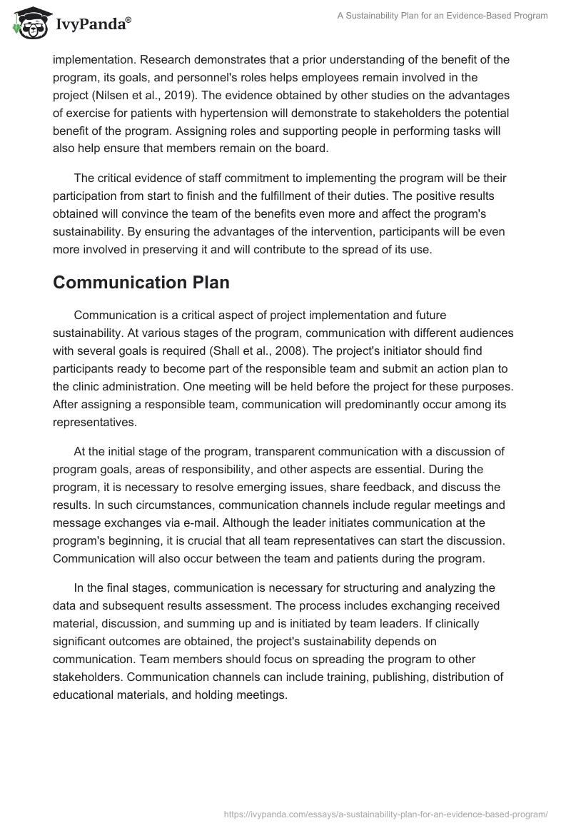 A Sustainability Plan for an Evidence-Based Program. Page 3