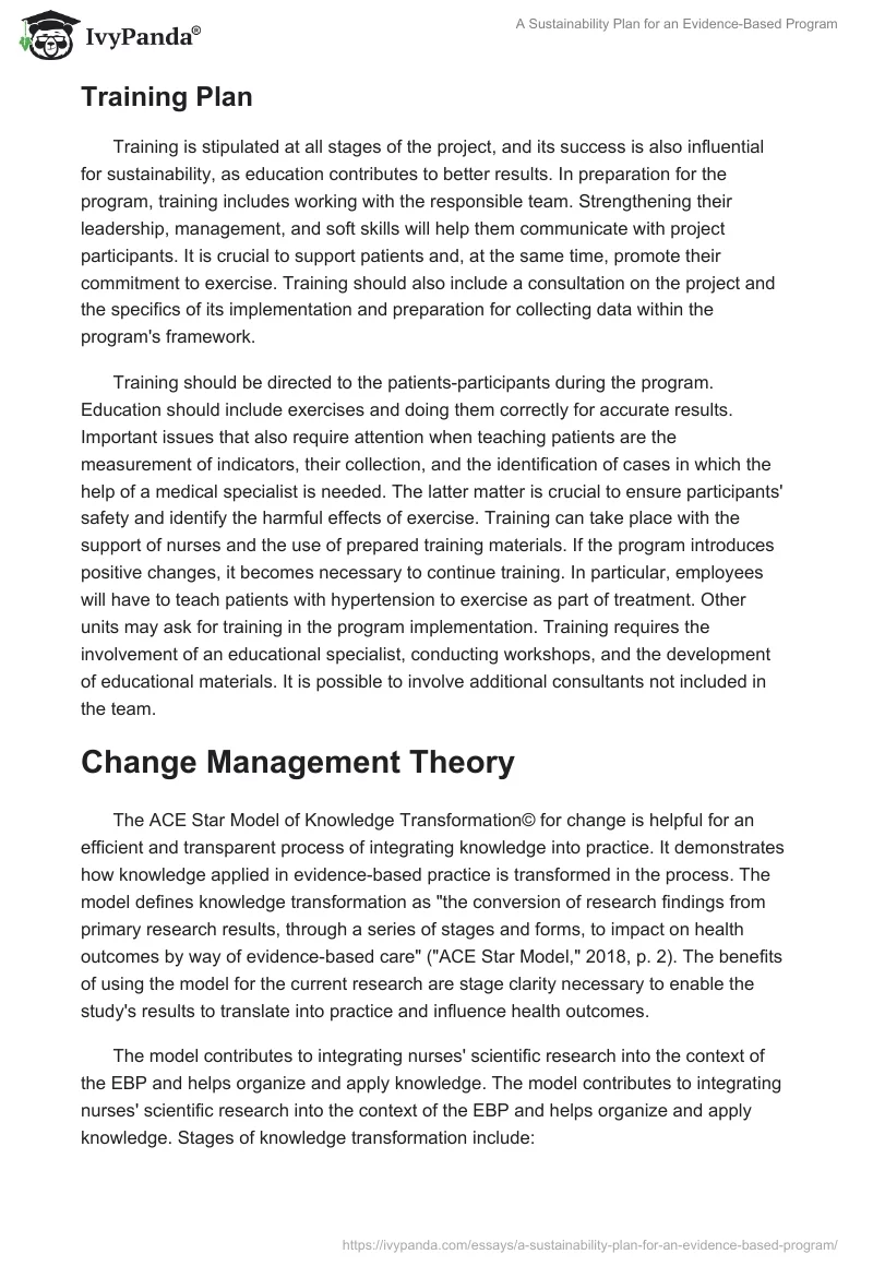 A Sustainability Plan for an Evidence-Based Program. Page 4