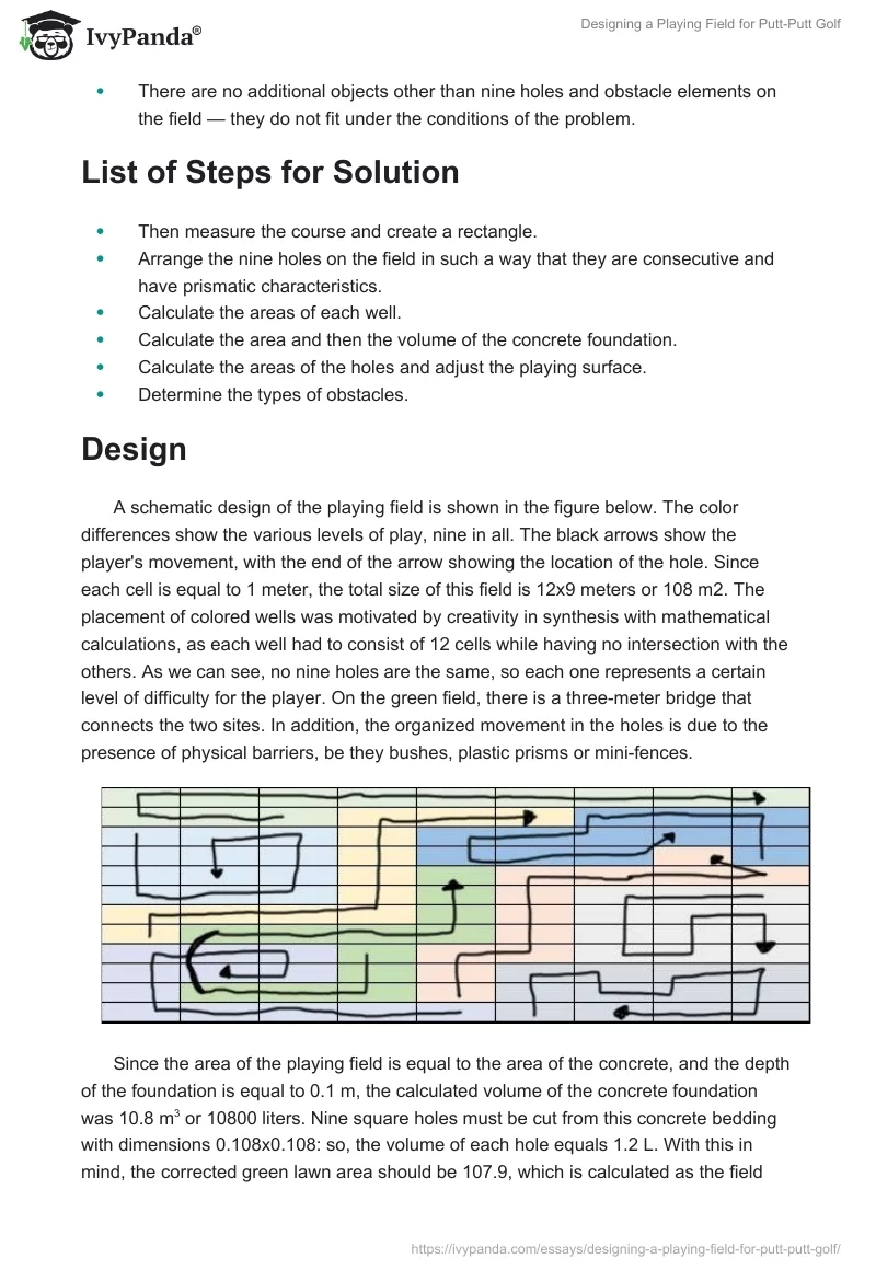 Designing a Playing Field for Putt-Putt Golf. Page 2