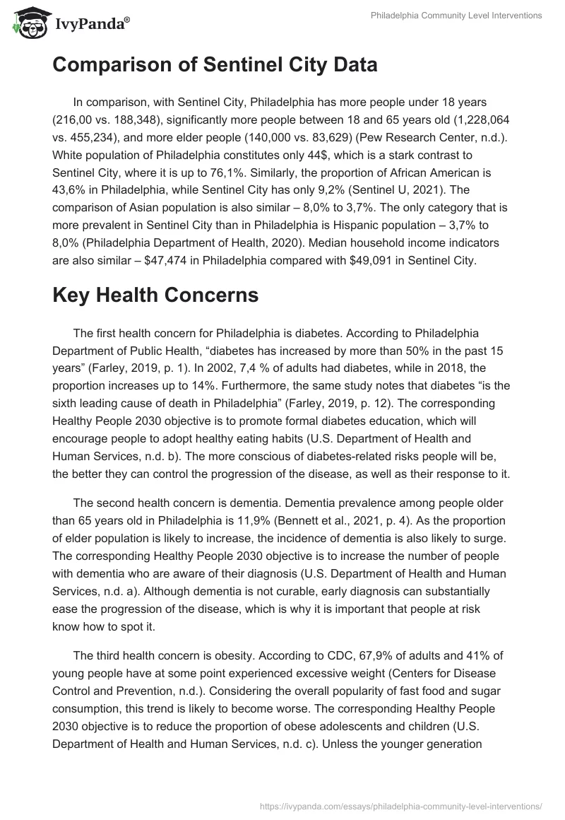 Philadelphia Community Level Interventions. Page 2
