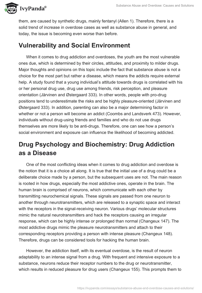 Substance Abuse and Overdose: Causes and Solutions. Page 2