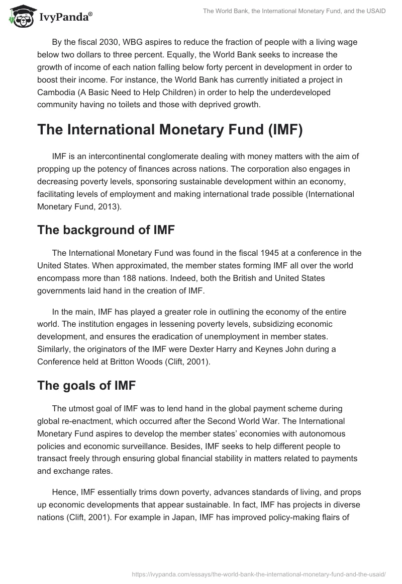 The World Bank, the International Monetary Fund, and the USAID. Page 2