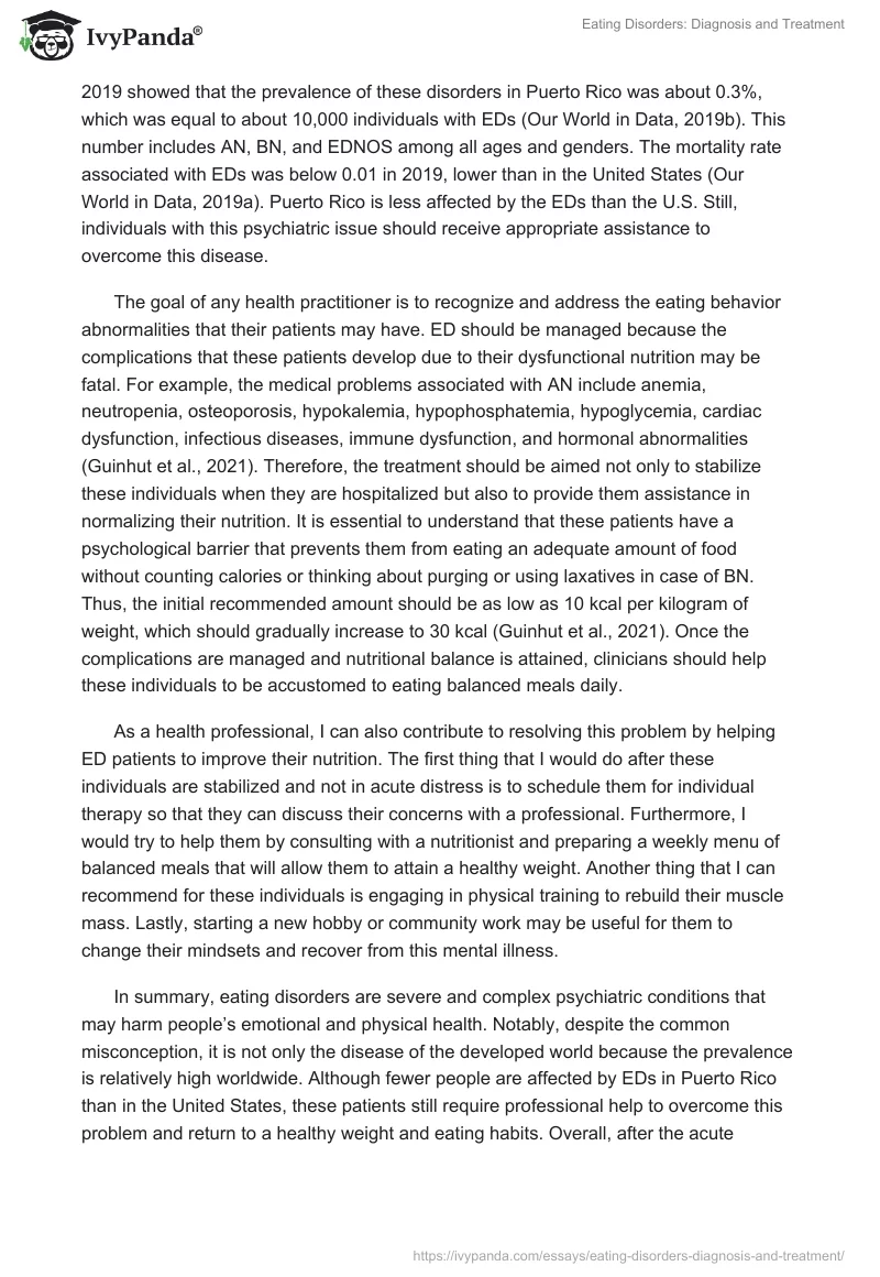 Eating Disorders: Diagnosis and Treatment. Page 2