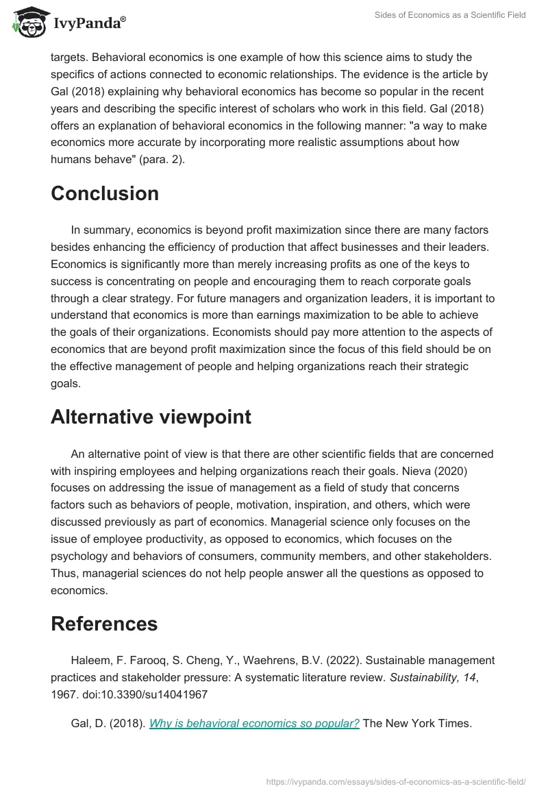 Sides of Economics as a Scientific Field. Page 2