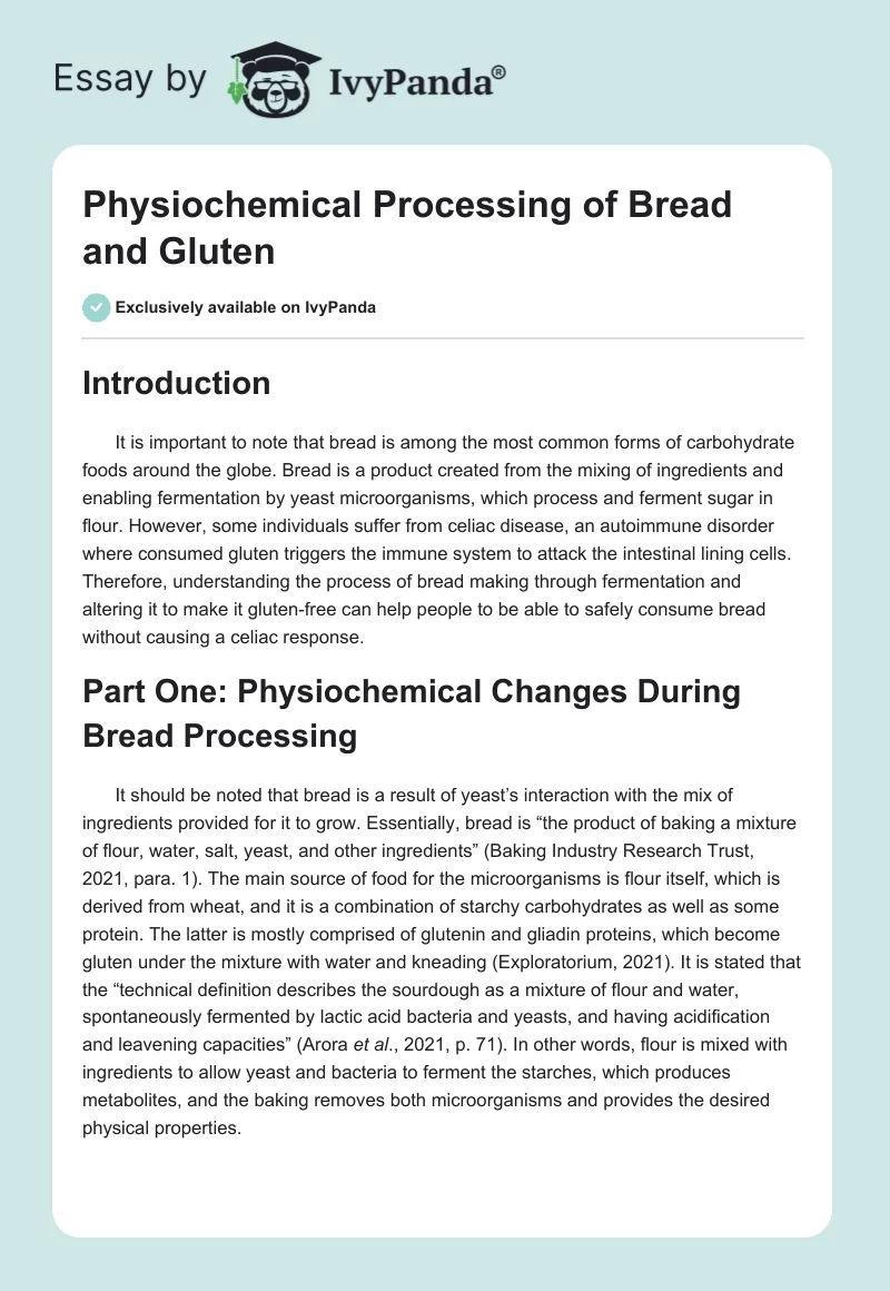 Physiochemical Processing of Bread and Gluten. Page 1