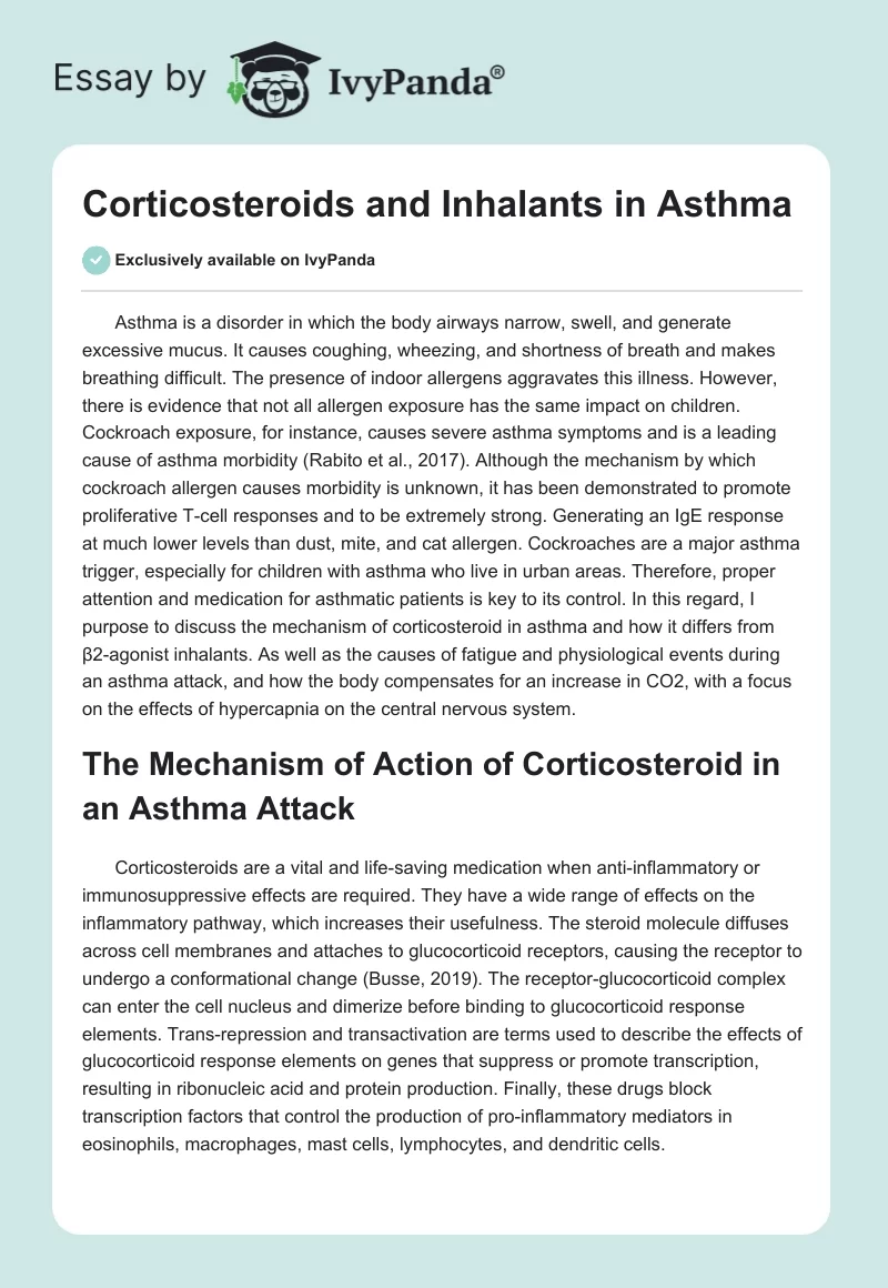 Corticosteroids and Inhalants in Asthma. Page 1
