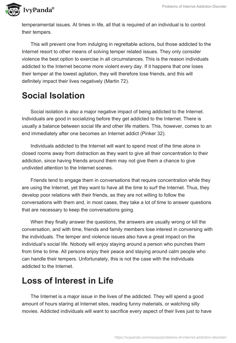 Problems of Internet Addiction Disorder. Page 3