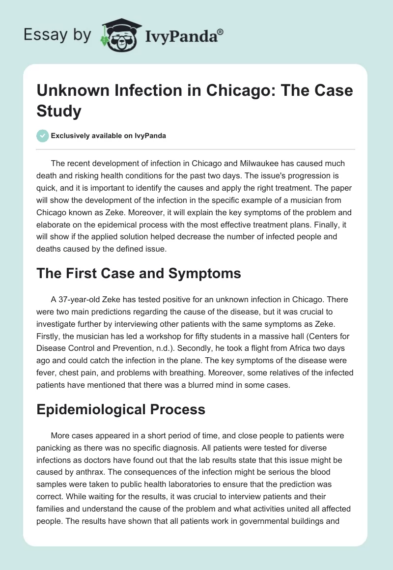 Unknown Infection in Chicago: The Case Study. Page 1