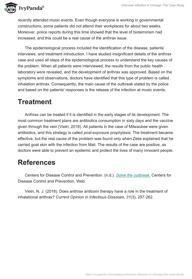 Unknown Infection in Chicago: The Case Study. Page 2