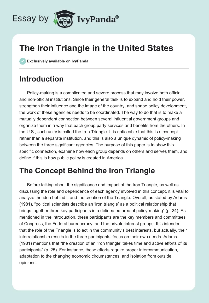 The Iron Triangle in the United States. Page 1